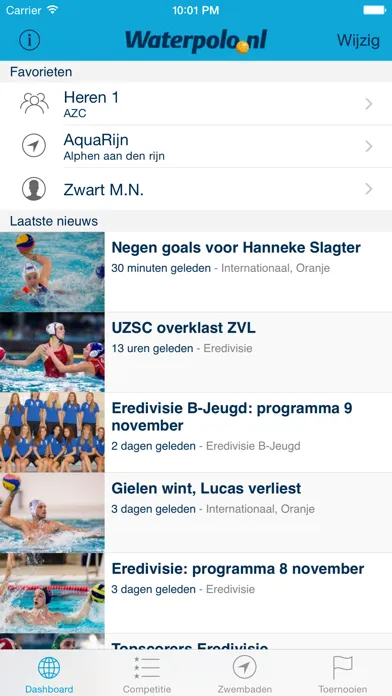 Capturas de tela do Waterpolo.nl