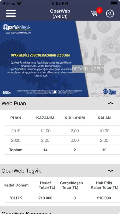 Tangkapan layar Tofaş B2B