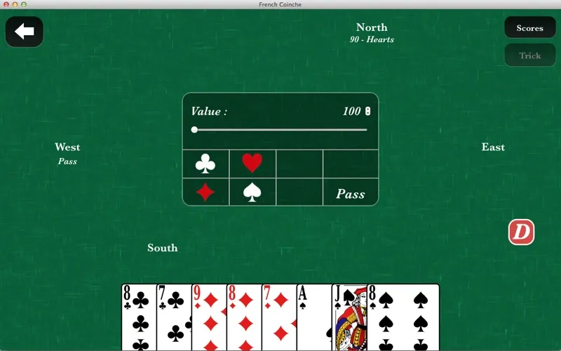 ภาพหน้าจอของ French Coinche / Belote Contree