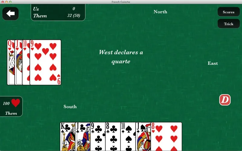 ภาพหน้าจอของ French Coinche / Belote Contree