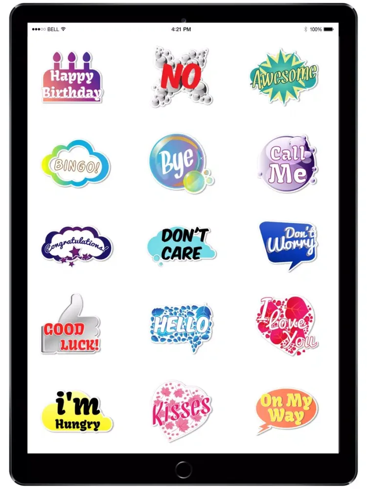 Ảnh chụp màn hình của Colorful Word Stickers Multiple Language iPad 