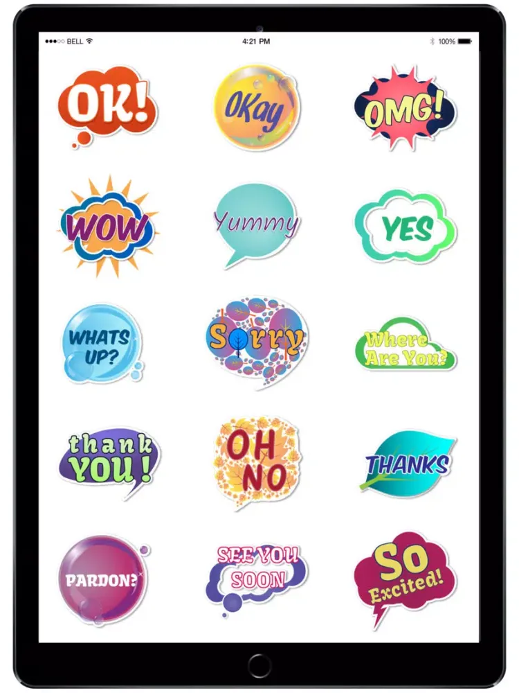 Ảnh chụp màn hình của Colorful Word Stickers Multiple Language iPad 