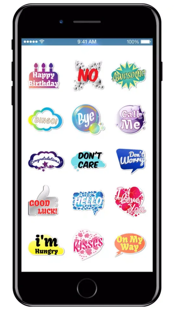 Ảnh chụp màn hình của Colorful Word Stickers Multiple Language