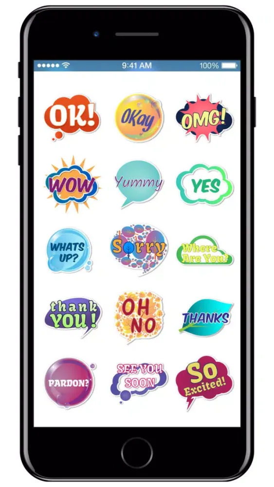 Ảnh chụp màn hình của Colorful Word Stickers Multiple Language