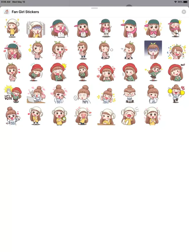 ภาพหน้าจอของ Fan Girl Stickers iPad 