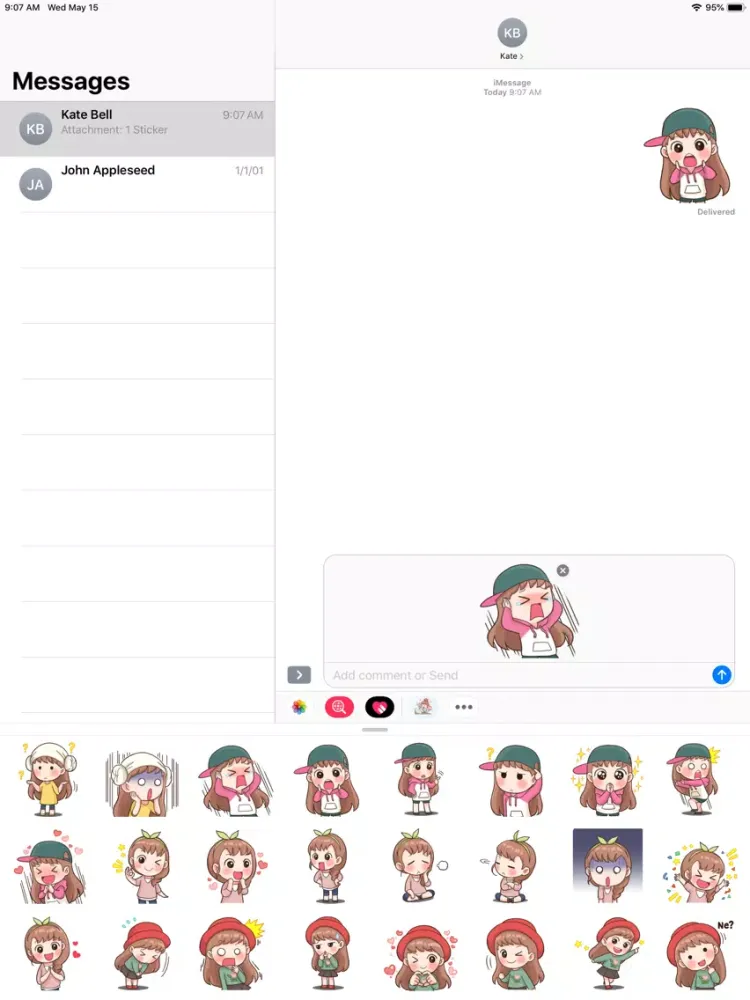 ภาพหน้าจอของ Fan Girl Stickers iPad 