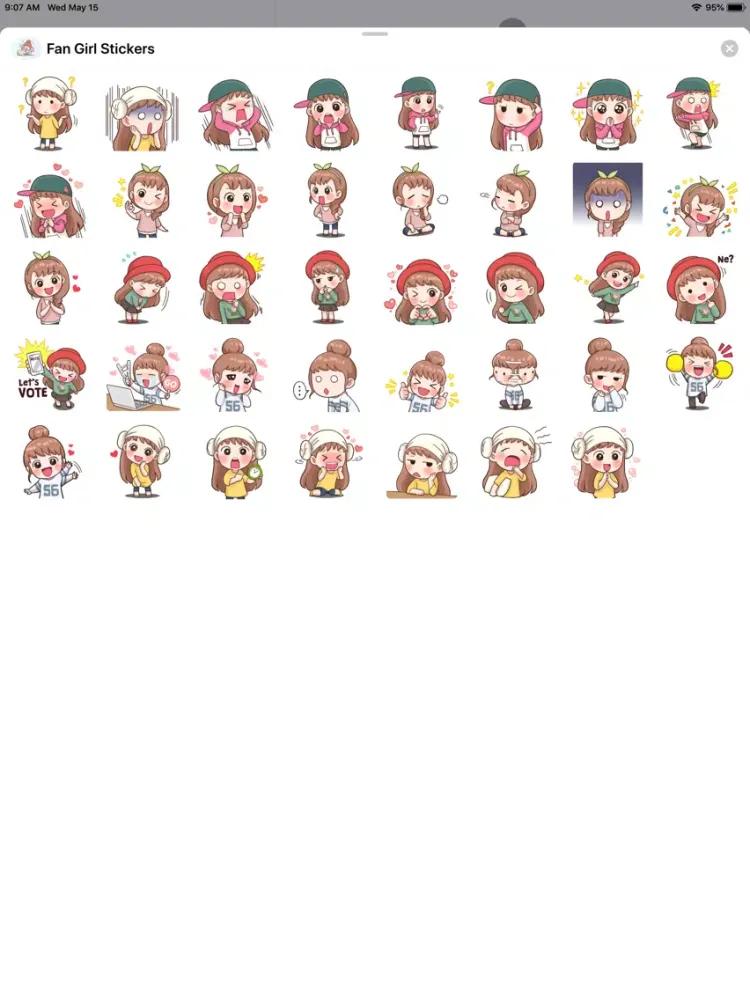 ภาพหน้าจอของ Fan Girl Stickers iPad 