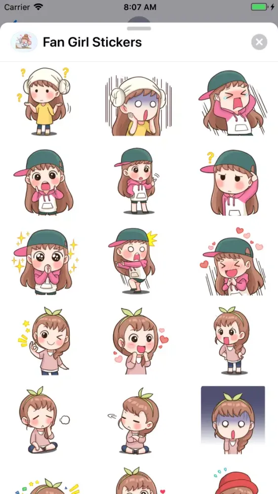 ภาพหน้าจอของ Fan Girl Stickers