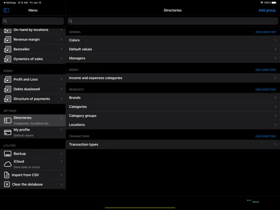 Tangkapan layar Lazy Inventory iPad 