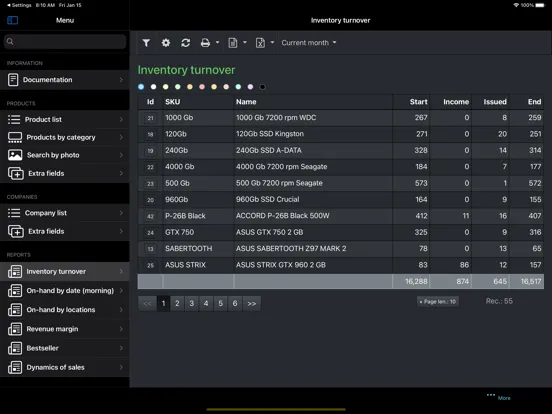 Tangkapan layar Lazy Inventory iPad 
