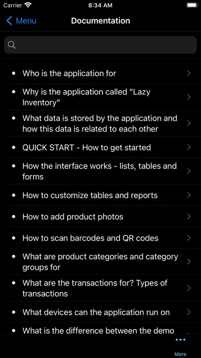 Tangkapan layar Lazy Inventory
