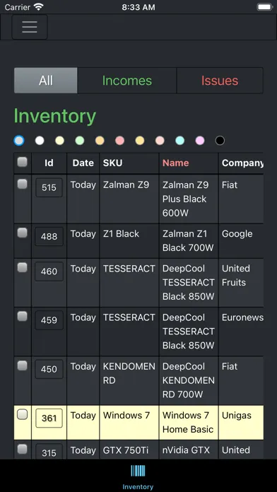 Tangkapan layar Lazy Inventory