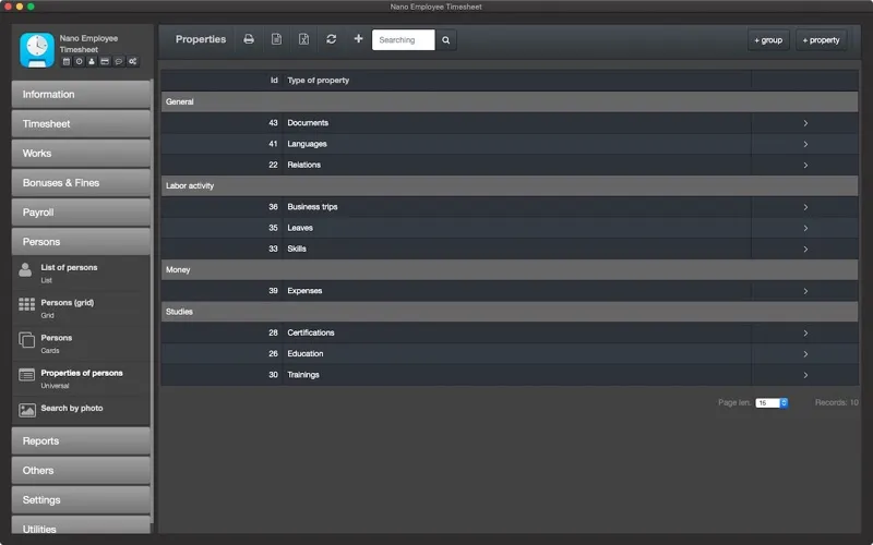 ภาพหน้าจอของ Nano Employee Timesheet