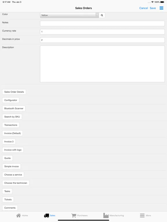 Tangkapan skrin Nano Enterprise Management iPad 