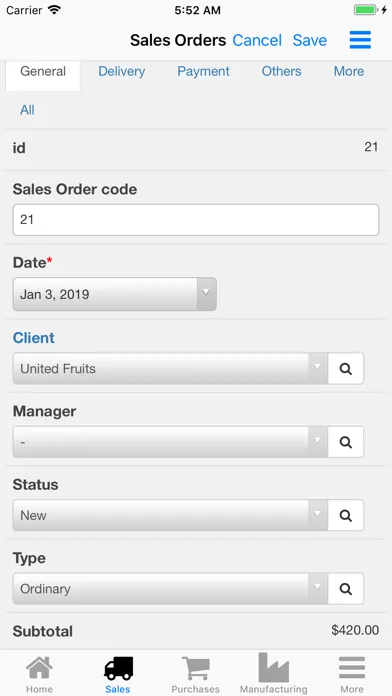 Tangkapan skrin Nano Enterprise Management