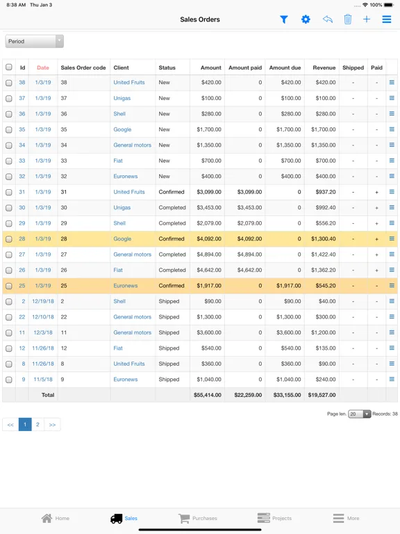 Скриншоты Nano Sales Manager iPad 
