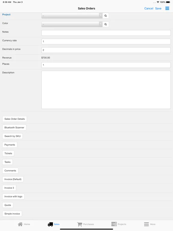 Скриншоты Nano Sales Manager iPad 