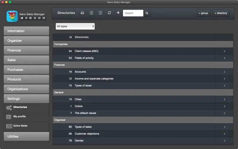 Nano Sales Manager Screenshots