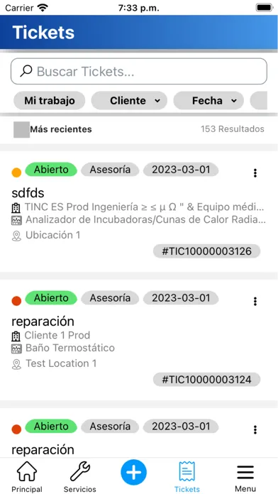 TINC CMMS ES Screenshots