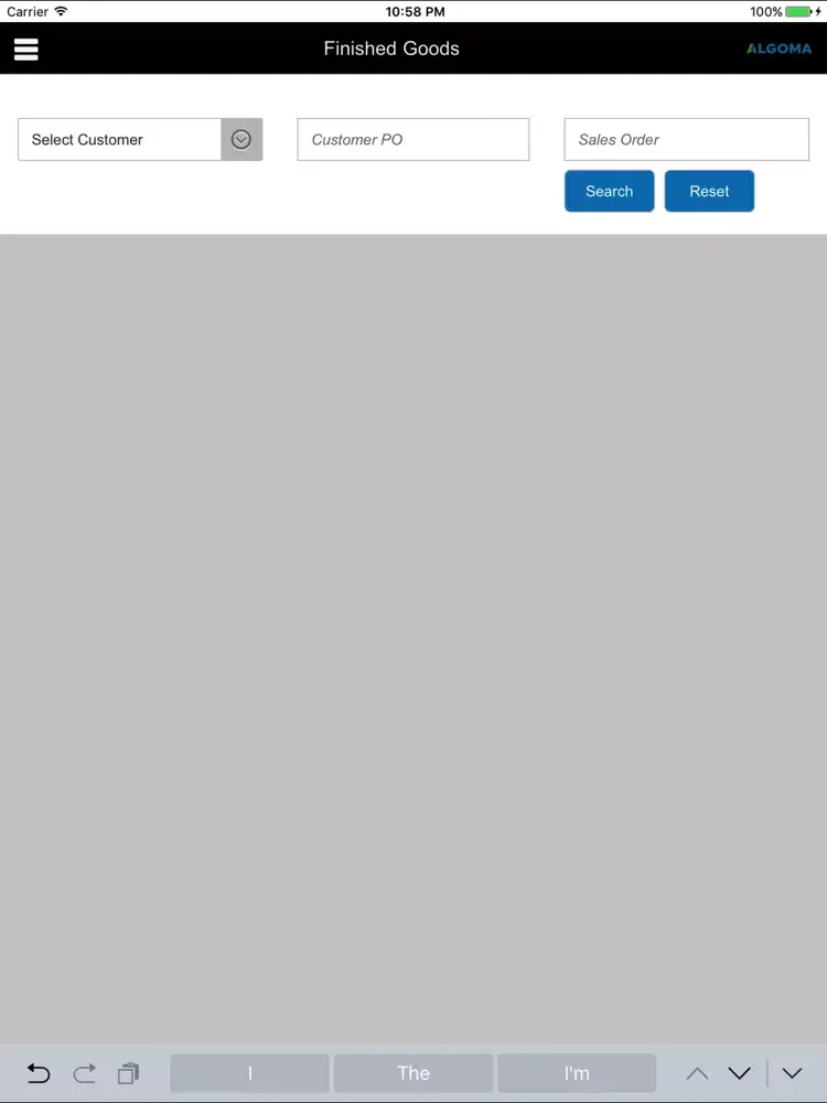 تصاویر Algoma Order Status Report iPad 