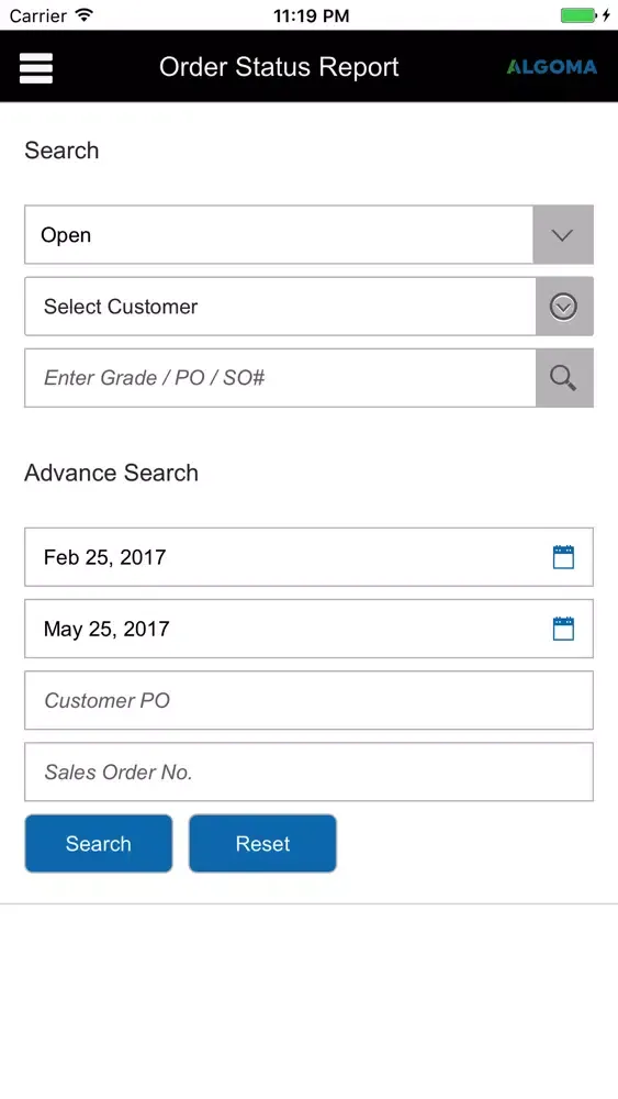 تصاویر Algoma Order Status Report