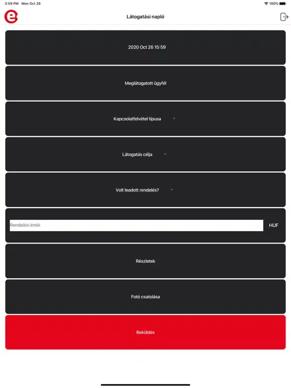 ภาพหน้าจอของ e-sales iPad 