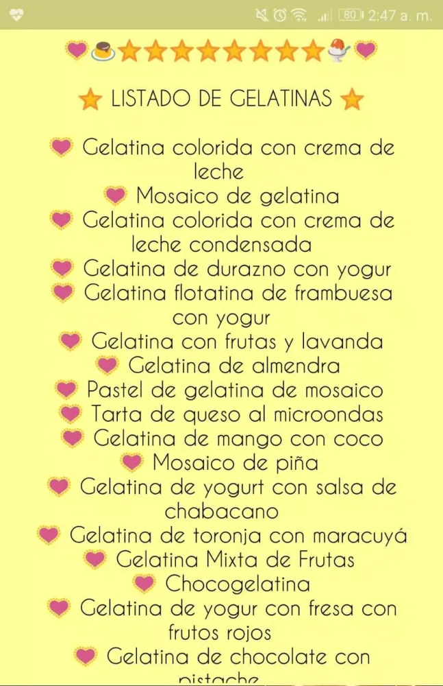 Recetas de Gelatinas应用截图