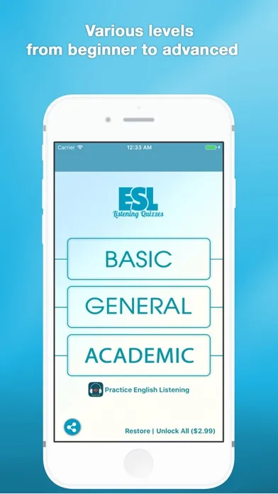 ESL English Listening Test Screenshots