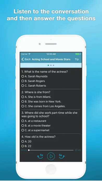 ESL English Listening Test Screenshots