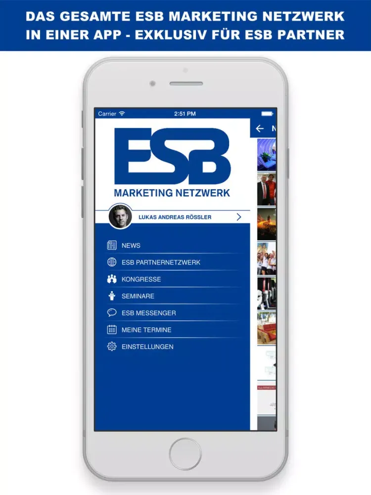 ESB Marketing Netzwerk iPad Screenshots