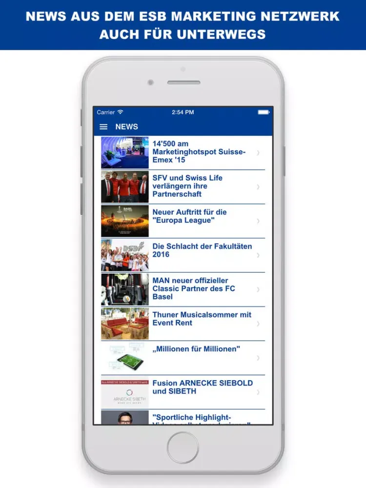 ESB Marketing Netzwerk iPad Screenshots