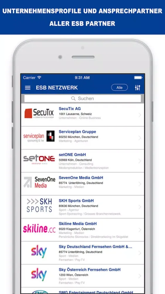 ESB Marketing Netzwerk Screenshots