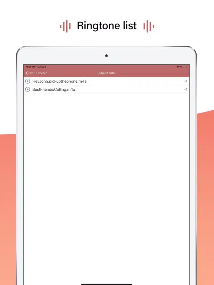 Capturas de pantalla de Text to Speech Ringtone Maker iPad 