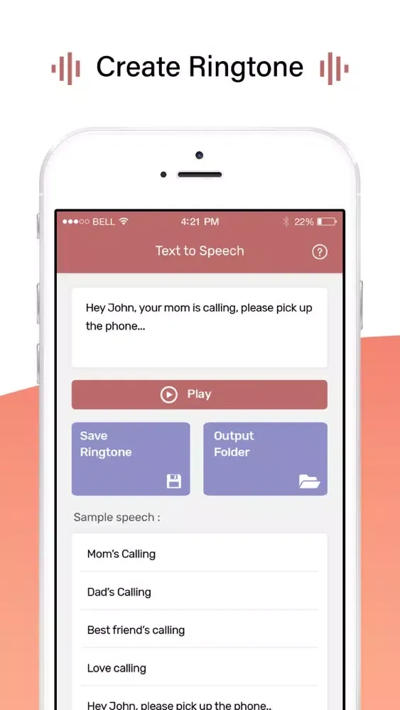 Capturas de pantalla de Text to Speech Ringtone Maker