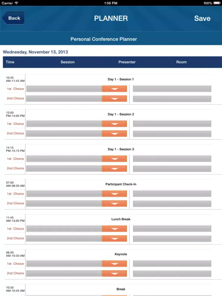 ESC20 Conferences iPad  Screenshots