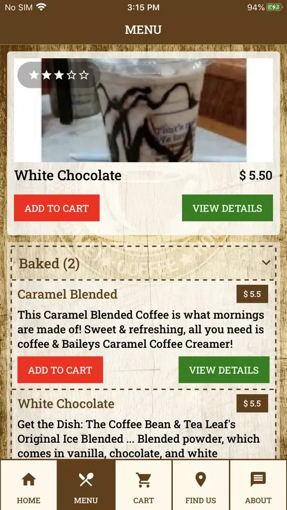 Ảnh chụp màn hình của Arnies Coffee
