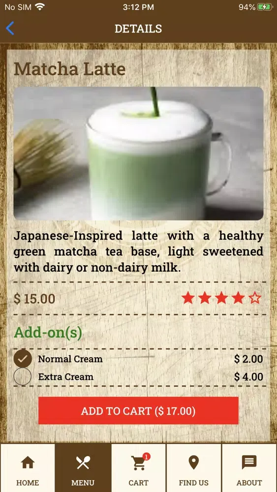 Ảnh chụp màn hình của Arnies Coffee
