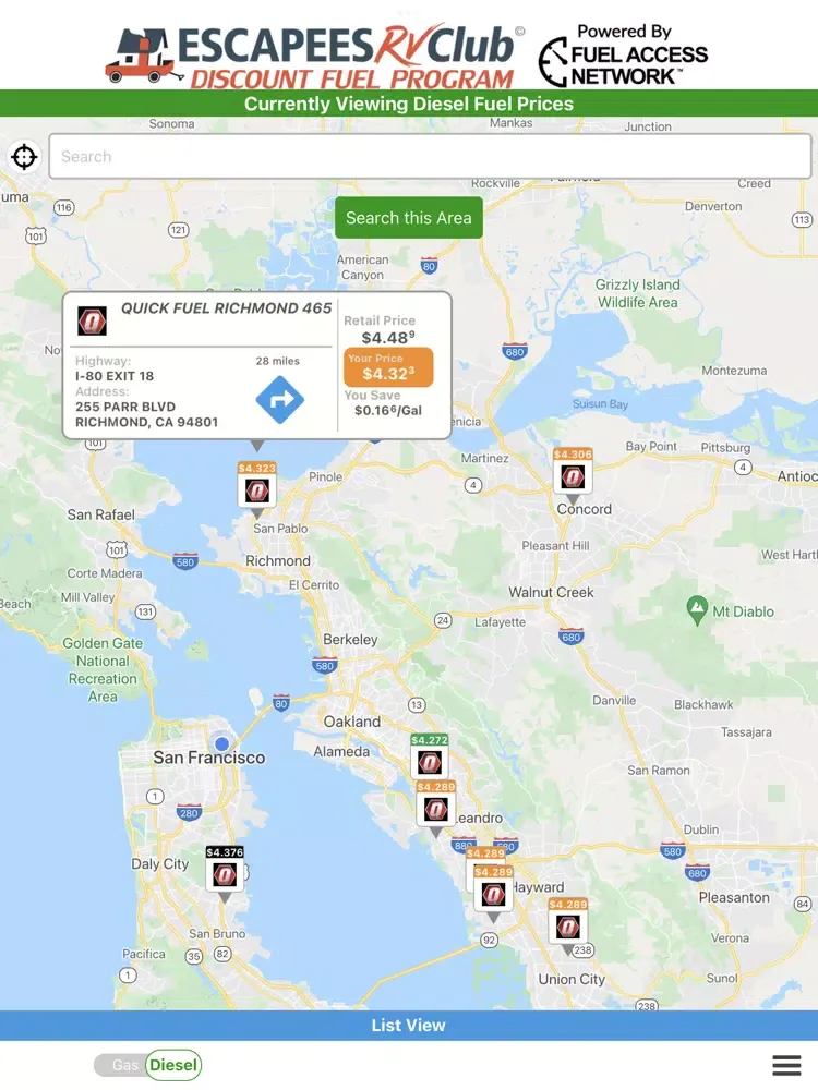 صور Escapees Discount Fuel Locator iPad 