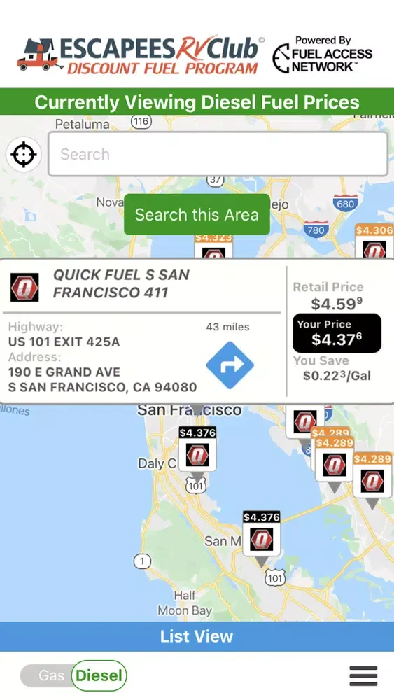 صور Escapees Discount Fuel Locator