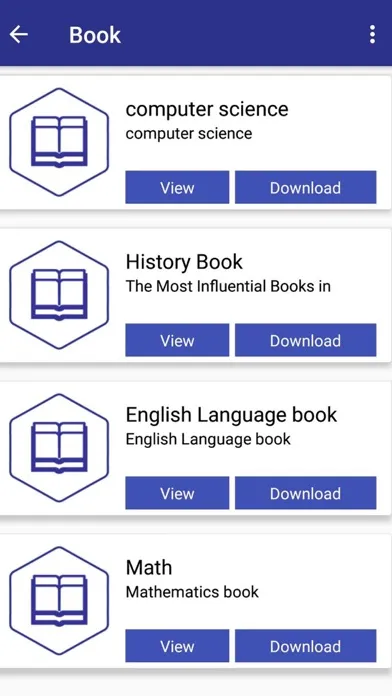 Capturas de tela do eSchool system