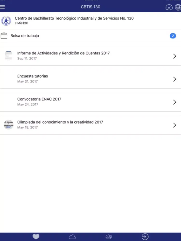 Tangkapan layar Escolares MX iPad 