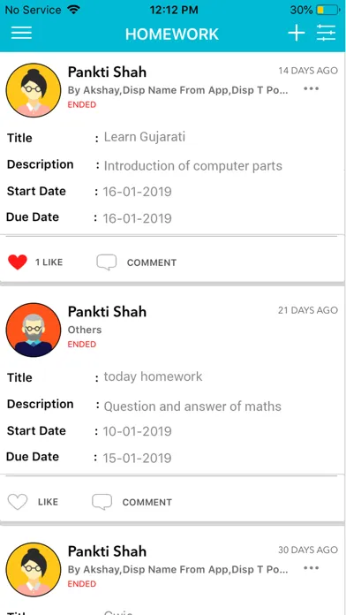 Capturas de tela do TOUCH - Digital School Diary