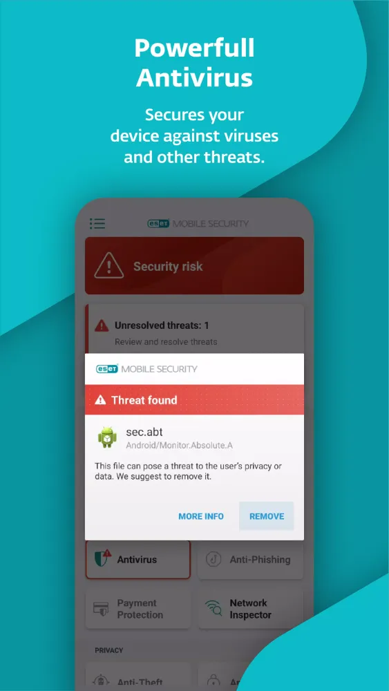 Capturas de pantalla de ESET Mobile Security Orange