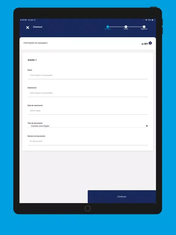 Zrzuty ekranu yzzer.com: Passagens Aéreas iPad 