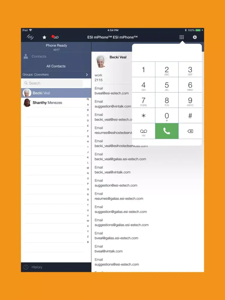 ESI mPhone iPad  スクリーンショット