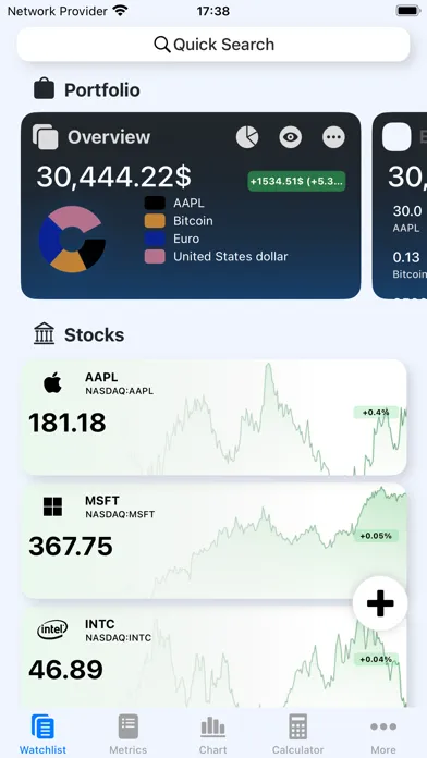 RatesView Screenshots
