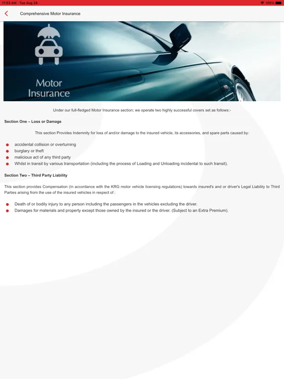 Asia Insurance Company iPad  Ekran Görüntüleri
