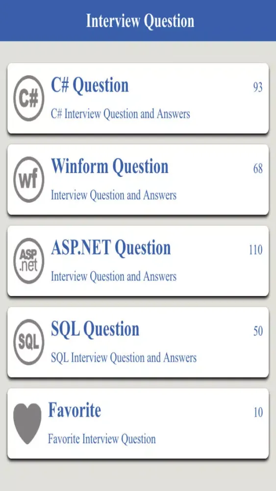 ภาพหน้าจอของ .Net Interview Question