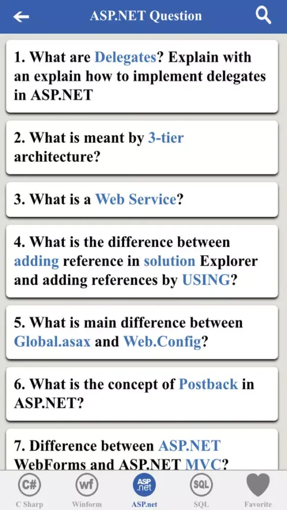 ภาพหน้าจอของ .Net Interview Question