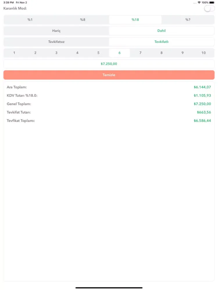 KDV Pro -Tevkifat-Oran Hesapla iPad  Ekran Görüntüleri